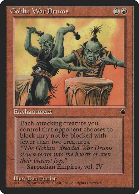 Goblin War Drums, Magic card FEM 58a — Fallen Empires set
