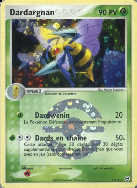 Dardargnan, carte Pokémon RG 1 — extension EX Rouge Feu & Vert Feuille