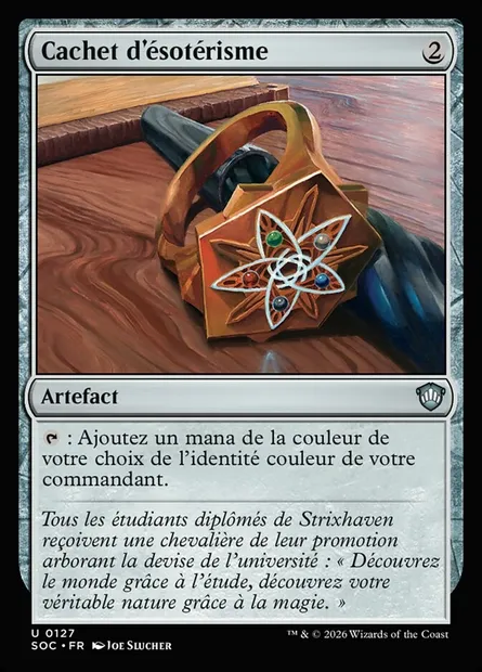 Cachet d'ésotérisme, carte Magic SOC 127 — extension Secrets of Strixhaven Commander