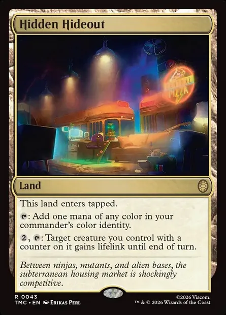 Hidden Hideout, Magic card TMC 43 — Teenage Mutant Ninja Turtles Eternal set