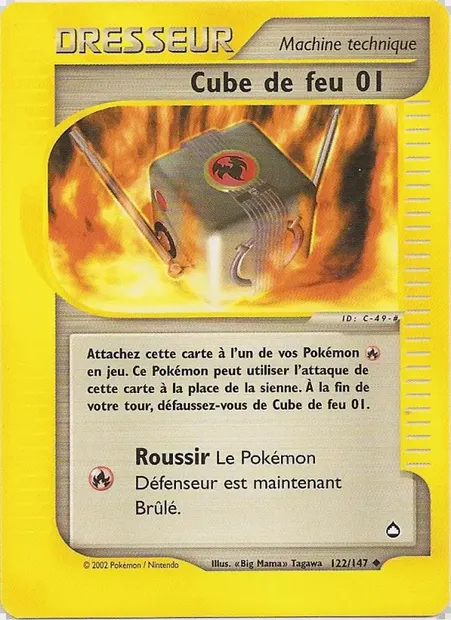 Cube de feu 01, carte Pokémon AQ 122 — extension Aquapolis