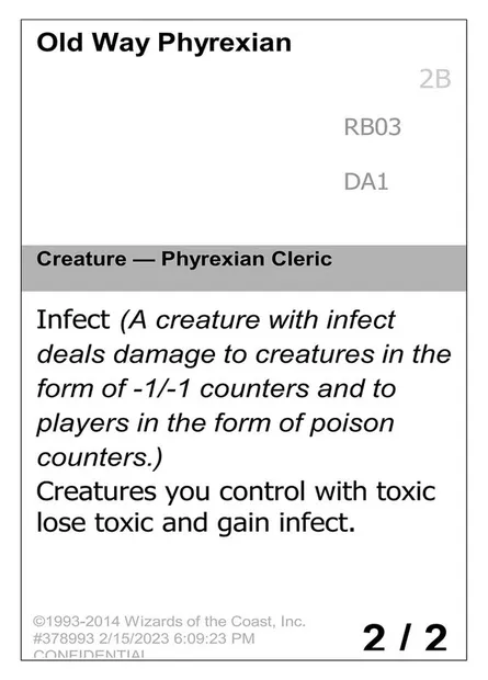 Old Way Phyrexian, Magic card UNK RB03d — Unknown Event set