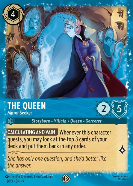 The Queen - Mirror Seeker, Disney Lorcana card P3-012 — P3 set