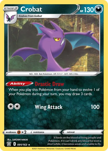 Crobat, Pokémon card BST 91 — Battle Styles set