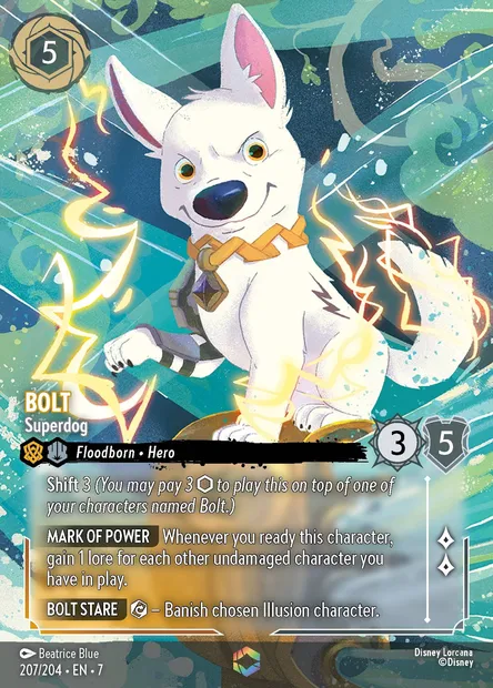 Bolt - Superdog, Disney Lorcana card CH7-207 — Archazia's Island set