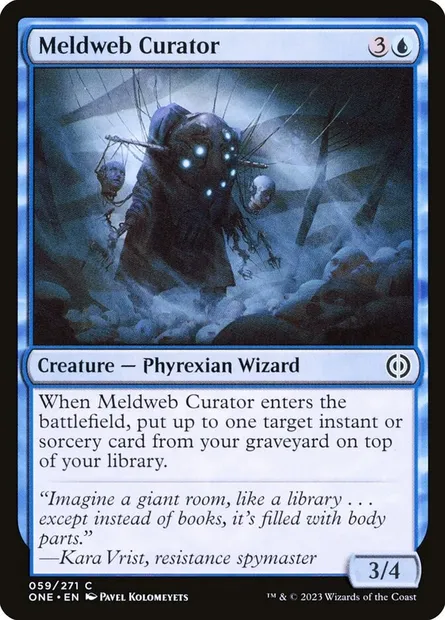 Meldweb Curator, Magic card ONE 59 — Phyrexia: All Will Be One set
