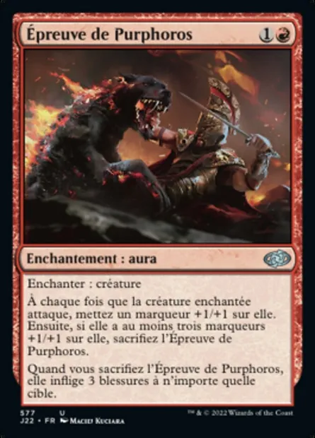 Épreuve de Purphoros, carte Magic J22 577 — extension Jumpstart 2022