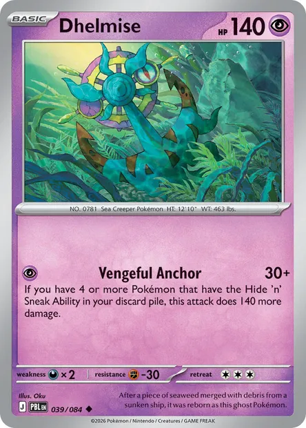 Dhelmise, Pokémon card PBL 039 — Pitch Black set
