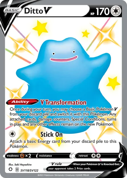 Ditto V, Pokémon card SHF SV118 — Shining Fates set