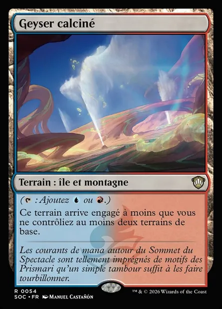 Geyser calciné, carte Magic SOC 54 — extension Secrets of Strixhaven Commander