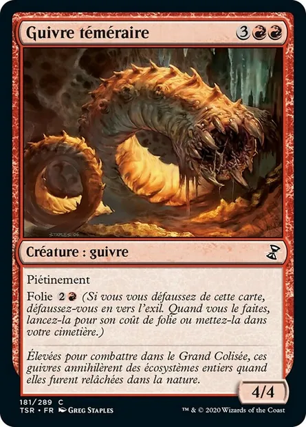 Guivre téméraire, carte Magic TSR 181 — extension Spirale Temporelle Remastered