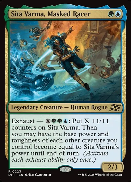 Sita Varma, Masked Racer, Magic card DFT 223 — Aetherdrift set