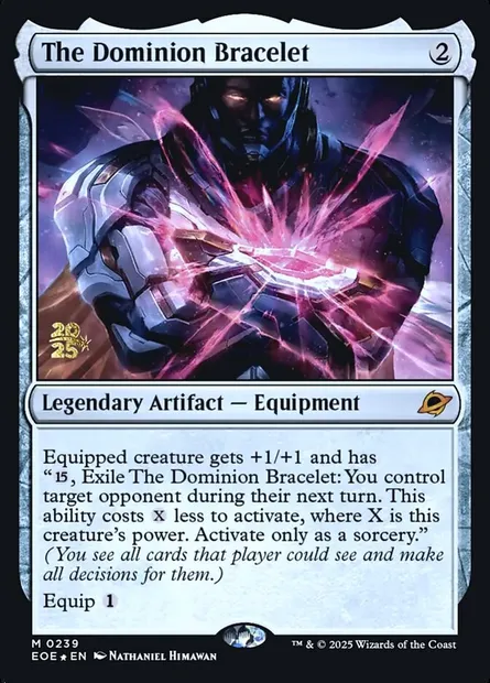 Le Bracelet d'Hégémonie, carte Magic PEOE 239s — extension Edge of Eternities Promos