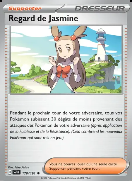Regard de Jasmine, carte Pokémon SSP 178 — extension Étincelles Déferlantes