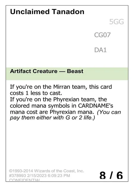 Unclaimed Tanadon, carte Magic UNK CG07 — extension Unknown Event