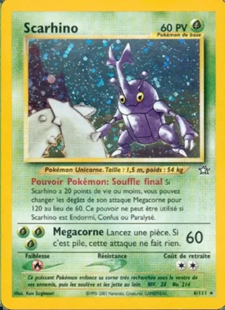 Scarhino, carte Pokémon NG 6 — extension Neo Genesis