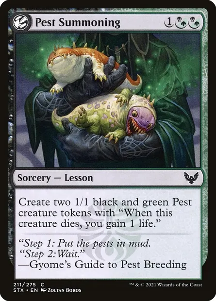 Pest Summoning, Magic card STX 211 — Strixhaven: School of Mages set