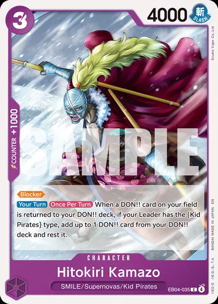 Hitokiri Kamazo, One Piece card EB04-035 — EGGHEAD CRISIS set