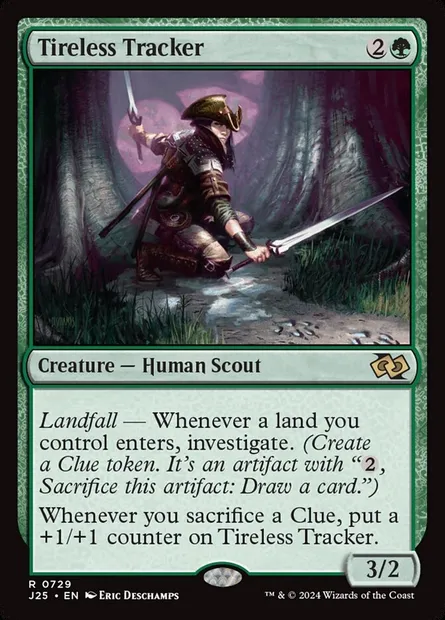Tireless Tracker, Magic card J25 729 — Foundations Jumpstart set