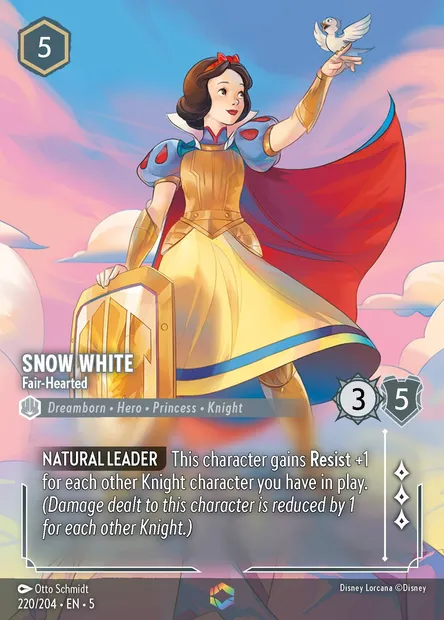 Snow White - Fair-Hearted, Disney Lorcana card CH5-220 — Shimmering Skies set