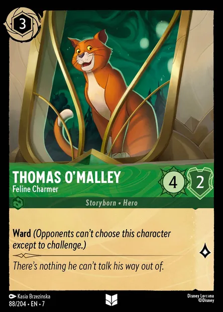 Thomas O'Malley - Feline Charmer, Disney Lorcana card CH7-088 — Archazia's Island set
