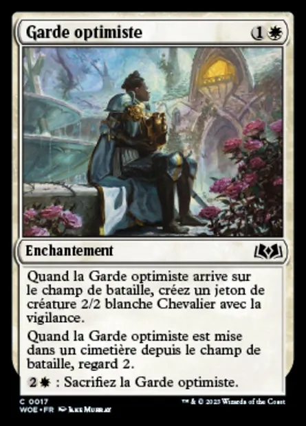 Garde optimiste, carte Magic WOE 17 — extension Wilds of Eldraine