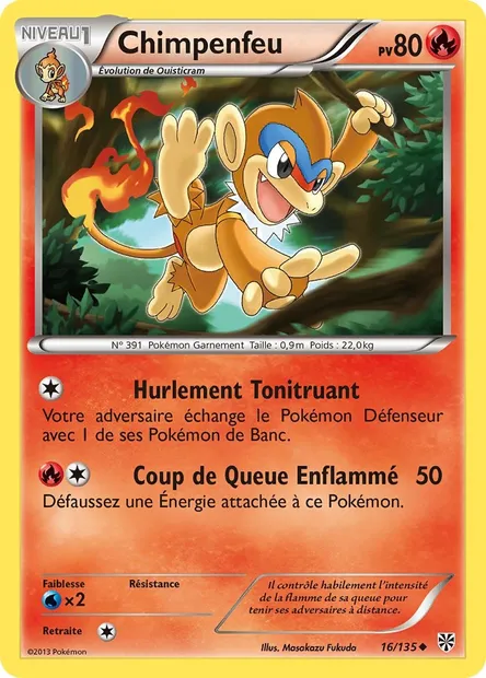 Chimpenfeu, carte Pokémon PLS 16 — extension Tempète Plasma