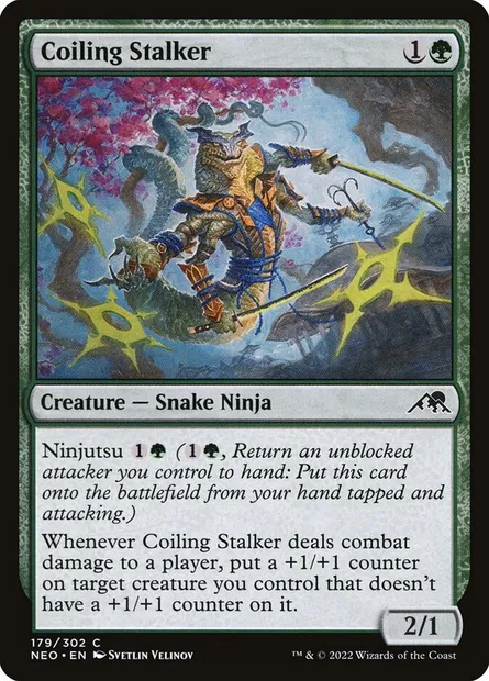 Coiling Stalker, Magic card NEO 179 — Kamigawa: Neon Dynasty set