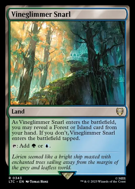 Vineglimmer Snarl, Magic card LTC 343 — Tales of Middle-earth Commander set