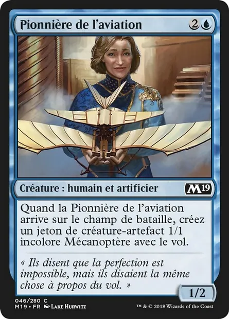 Pionnière de l'aviation, carte Magic M19 46 — extension Core Set 2019