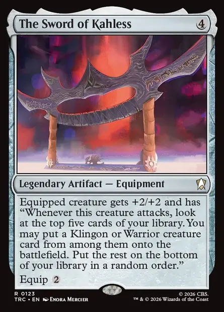 The Sword of Kahless, carte Magic TRC 123 — extension Star Trek Commander