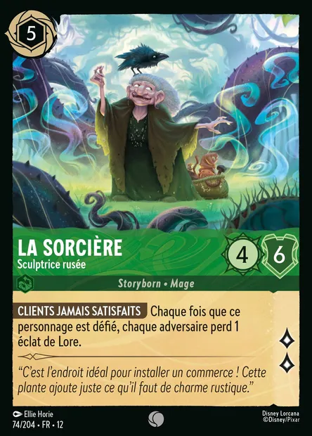 La Sorcière - Sculptrice rusée, carte Disney Lorcana CH12-074 — extension Contrées Inconnues
