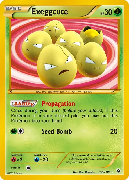 Exeggcute, Pokémon card PLB 102 — Plasma Blast set