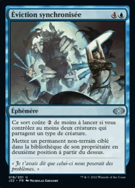 Éviction synchronisée, carte Magic J22 18 — extension Jumpstart 2022