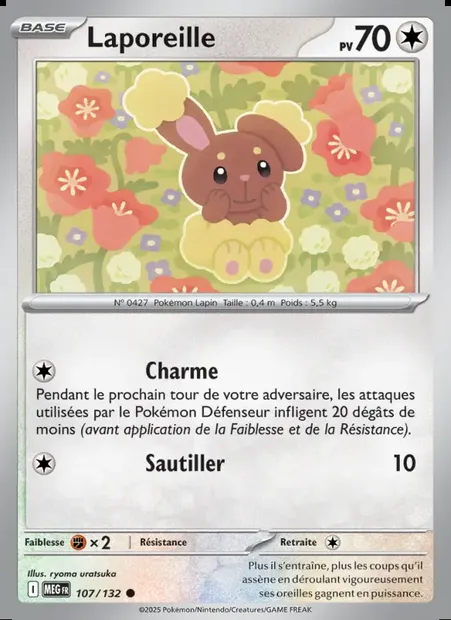 Laporeille, carte Pokémon MEG 107 — extension Méga-Évolution