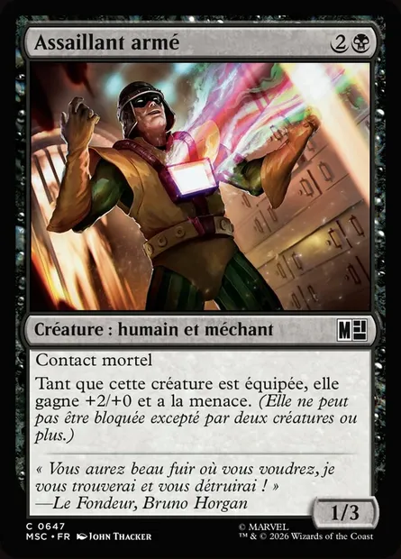 Assaillant armé, carte Magic MSC 647 — extension Marvel Super Heroes Commander