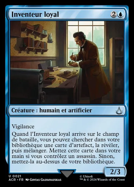 Inventeur loyal, carte Magic ACR 21 — extension Assassin's Creed