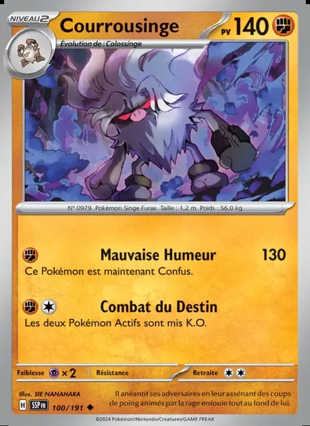 Courrousinge, carte Pokémon SSP 100 — extension Étincelles Déferlantes