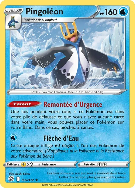 Pingoléon, carte Pokémon BRS 037 — extension Stars Étincelantes