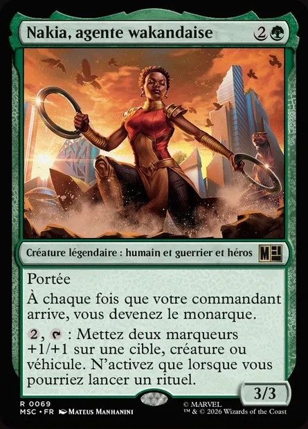 Nakia, agente wakandaise, carte Magic MSC 69 — extension Marvel Super Heroes Commander