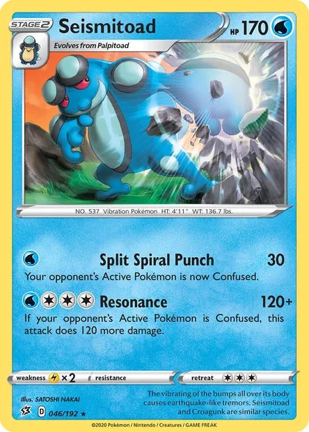 Seismitoad, Pokémon card RCL 46 — Rebel Clash set