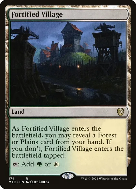 Fortified Village, Magic card MIC 174 — Midnight Hunt Commander set
