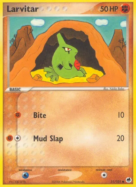 Larvitar, Pokémon card DF 51 — Dragon Frontiers set