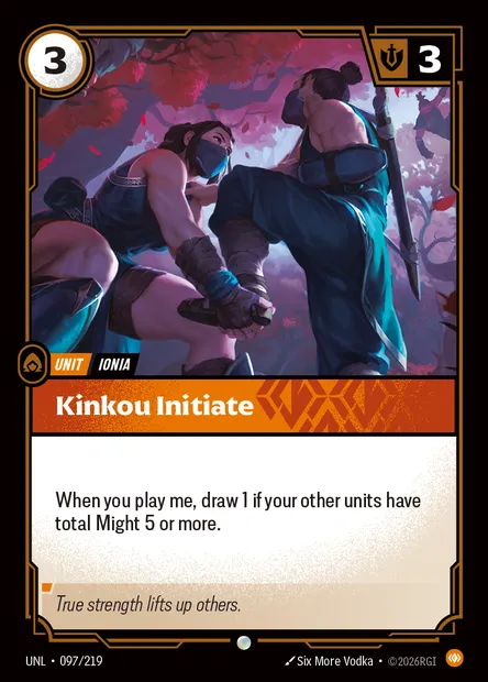 Kinkou Initiate, Riftbound card UNL 097 — Unleashed set