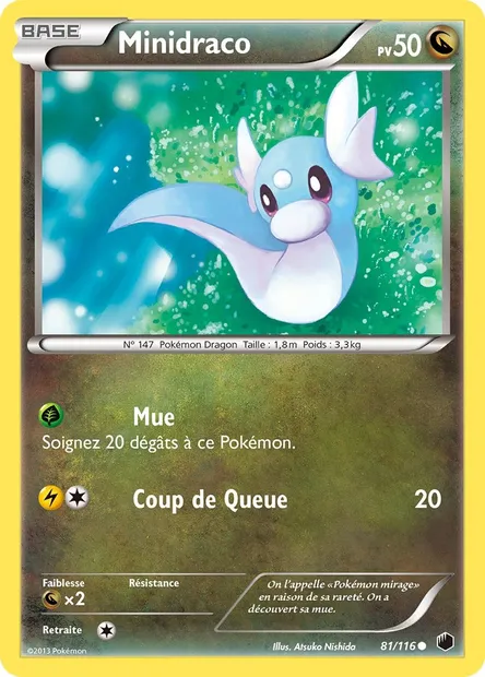 Minidraco, carte Pokémon PLF 81 — extension Glaciation Plasma