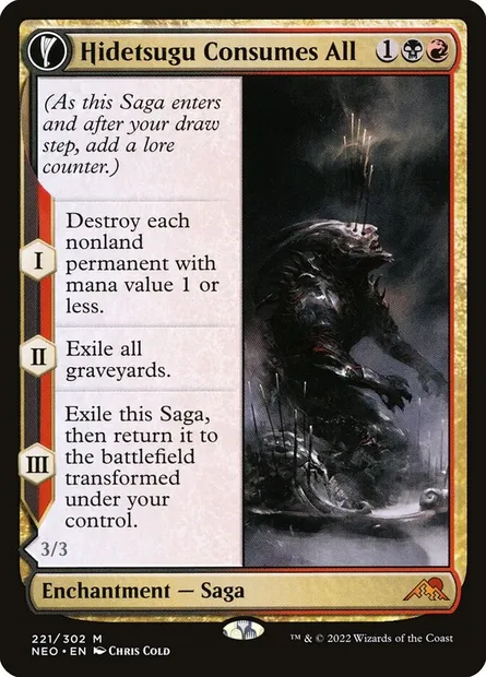 Hidetsugu Consumes All // Vessel of the All-Consuming, Magic card NEO 221 — Kamigawa: Neon Dynasty set