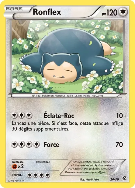 Ronflex, carte Pokémon KSS 26 — extension Bienvenue à Kalos