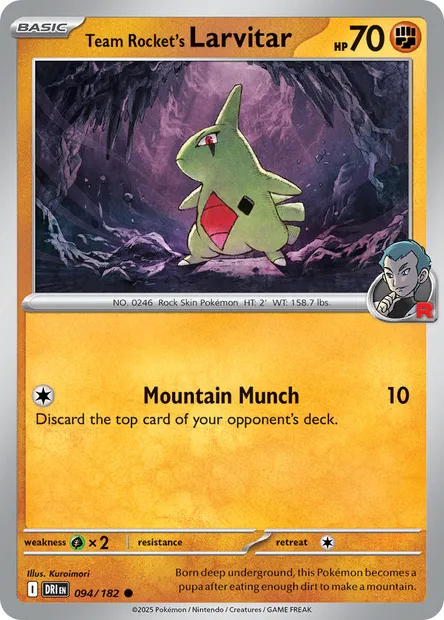 Team Rocket's Larvitar, Pokémon card DRI 094 — Destined Rivals set