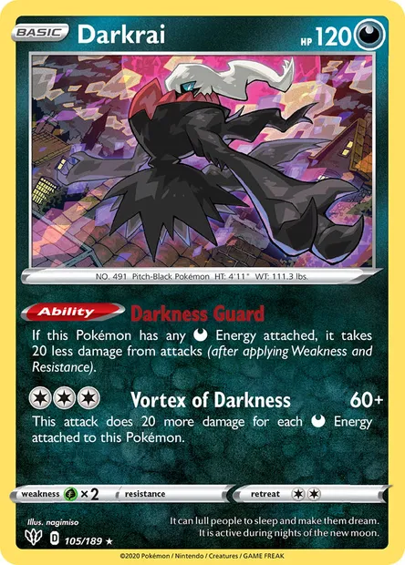 Darkrai, Pokémon card DAA 105 — Darkness Ablaze set