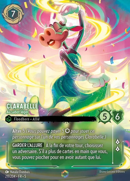 Clarabelle - Au sabot léger, carte Disney Lorcana CH5-211 — extension Ciel Scintillant